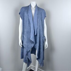 Draped Open Front Vest Longline Size Large